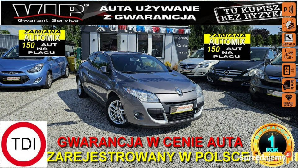 Renault Megane Śliczny COUPE 19 130 GWARANCJA wspomaganie kierownicy Megane sprzedam