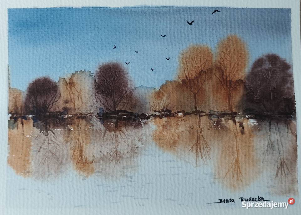 Akwarela Akwarelka Obraz pt Jesień 135 x 19 Gdańsk