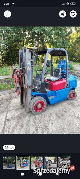 Wózek widłowy hangcha 25 gaz 47 m obrót 360 Rzuchów