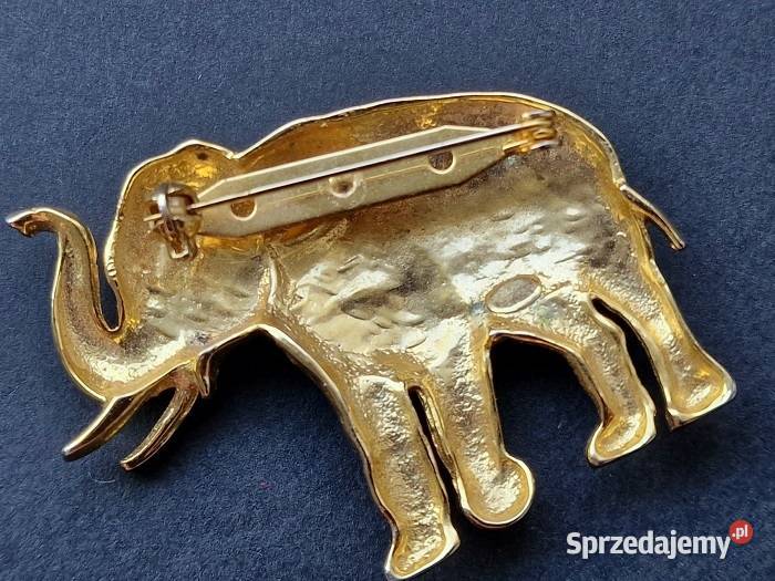 BROSZA WIKTORIAŃSKA KOLONIALNY ZŁOTY SŁOŃ sprzedam