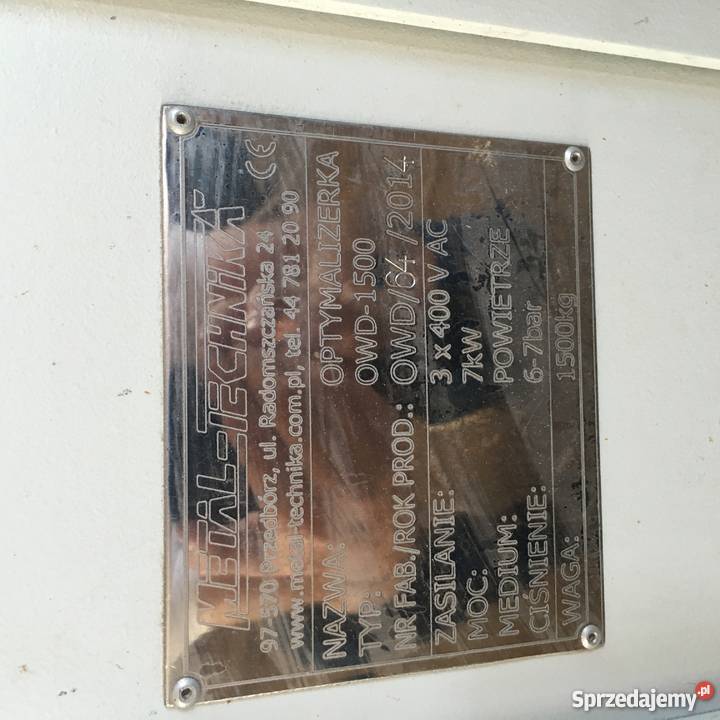 Optymalizerka Metal Technika OWD1500 Parczew