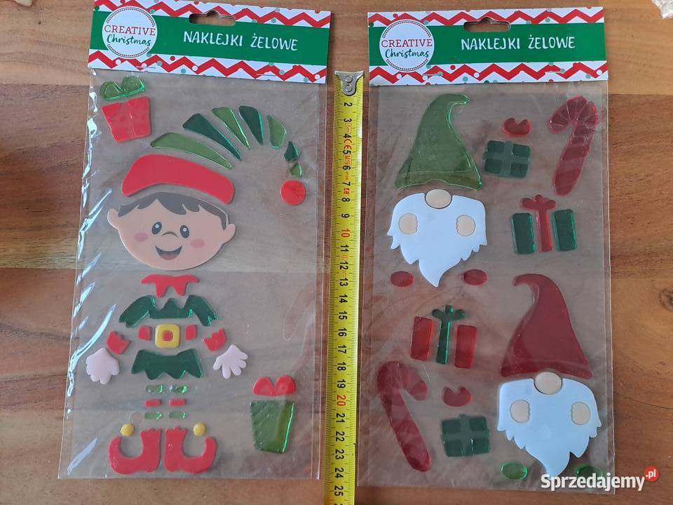 Naklejki żelowe świąteczne na okno gnom skrzat Pozostałe Warszawa