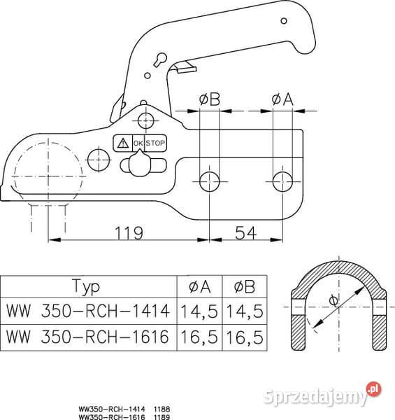 Zaczep kulowy 3500 60 mm 1860809 Kamionna sprzedam