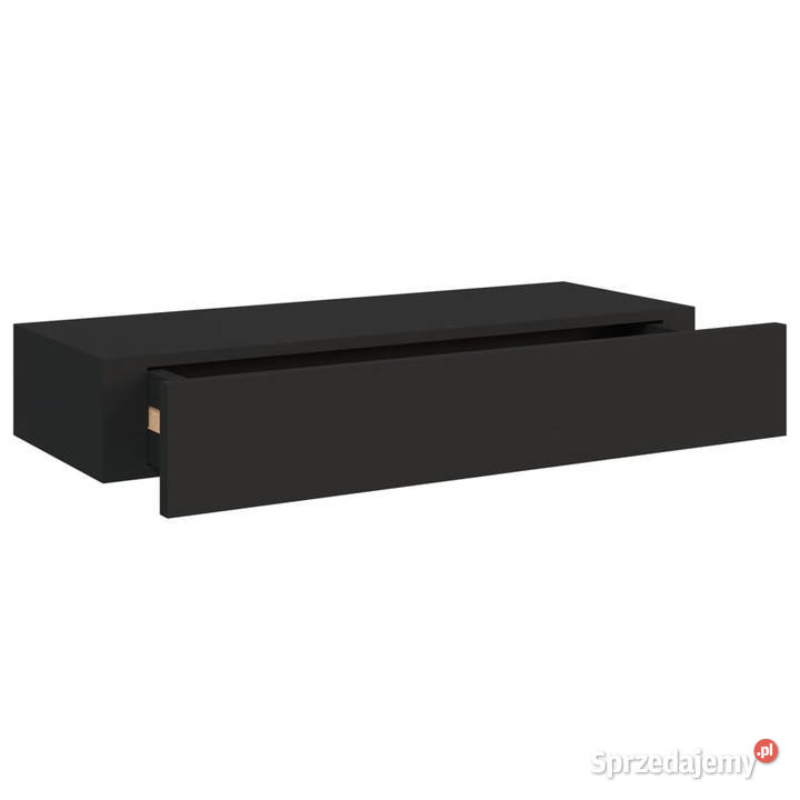 Półki ścienne z szufladą 2 czarne 60x235x10 MDF Warszawa