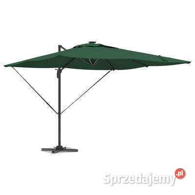 vidaXL Cantilever Roma Parasol z LEDami Zielony Warszawa sprzedam