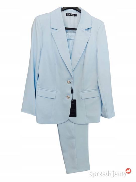 Garnitur damski komplet żakietspodnie Natalia niebieski Wieluń