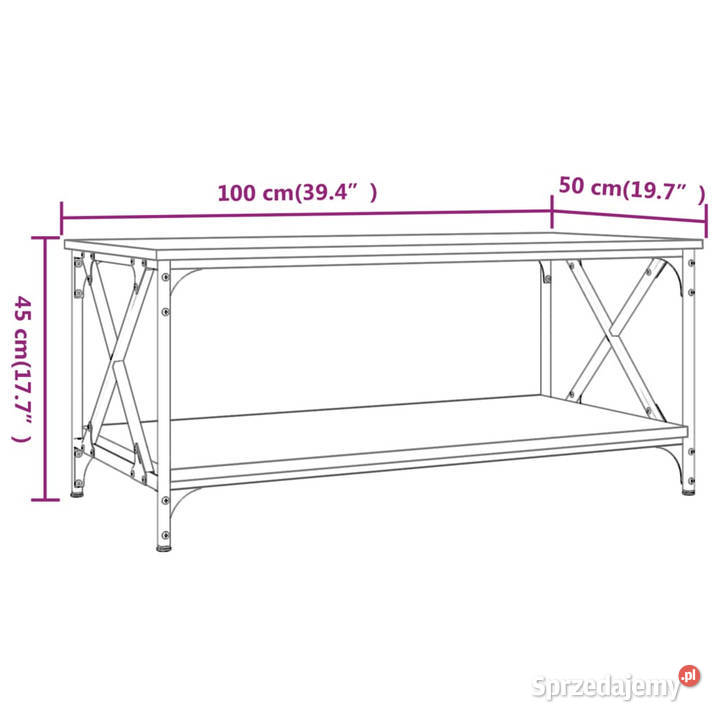 Stolik kawowy czarny 100x50x45 materiał Stoły Warszawa