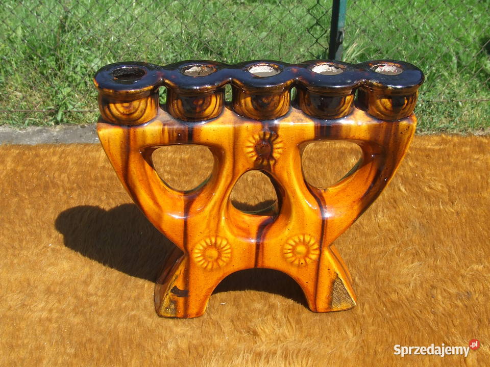 STARY KAMIONKOWY ŚWIECZNIK Antyki, Sztuka, Kolekcje