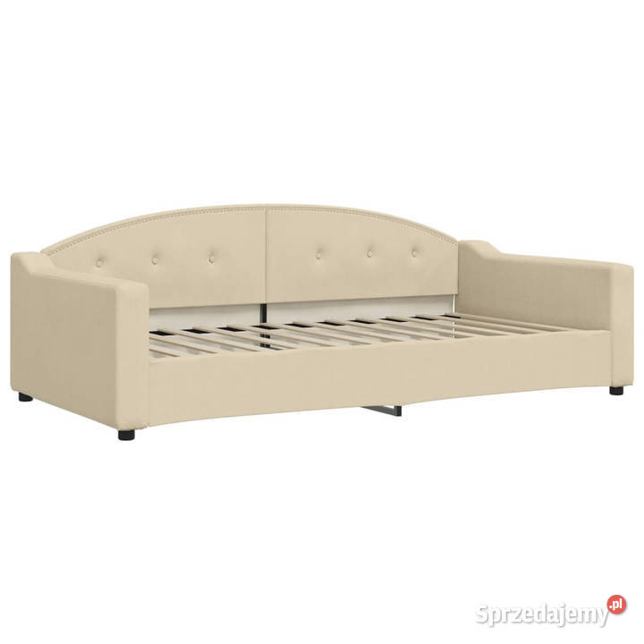 Sofa rozsuwana z szufladami kremowa tkanina Warszawa