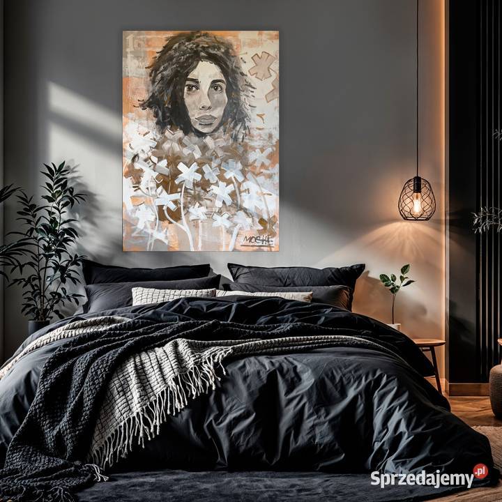 Portret kobiecy akryl na płótnie 130x90 małopolskie Kraków sprzedam