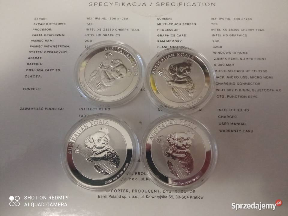 4 sztuki Monety inwestycyjne 1 OZ uncja srebra Wyszków