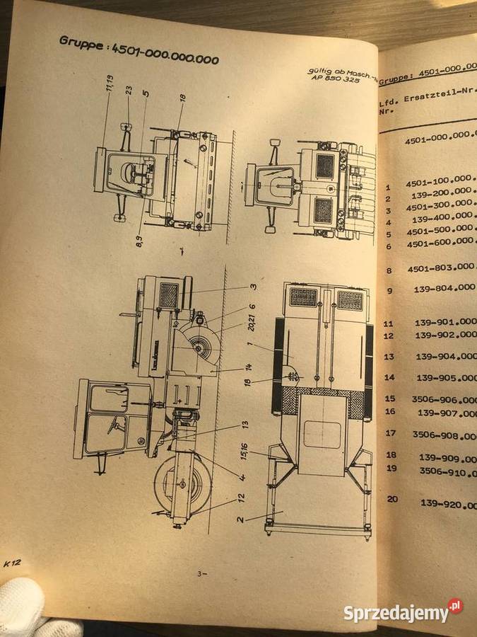 Grundmittelpa Kombinationswalze K12 Teil 2 Antykwariat wielkopolskie Łęczyca sprzedam