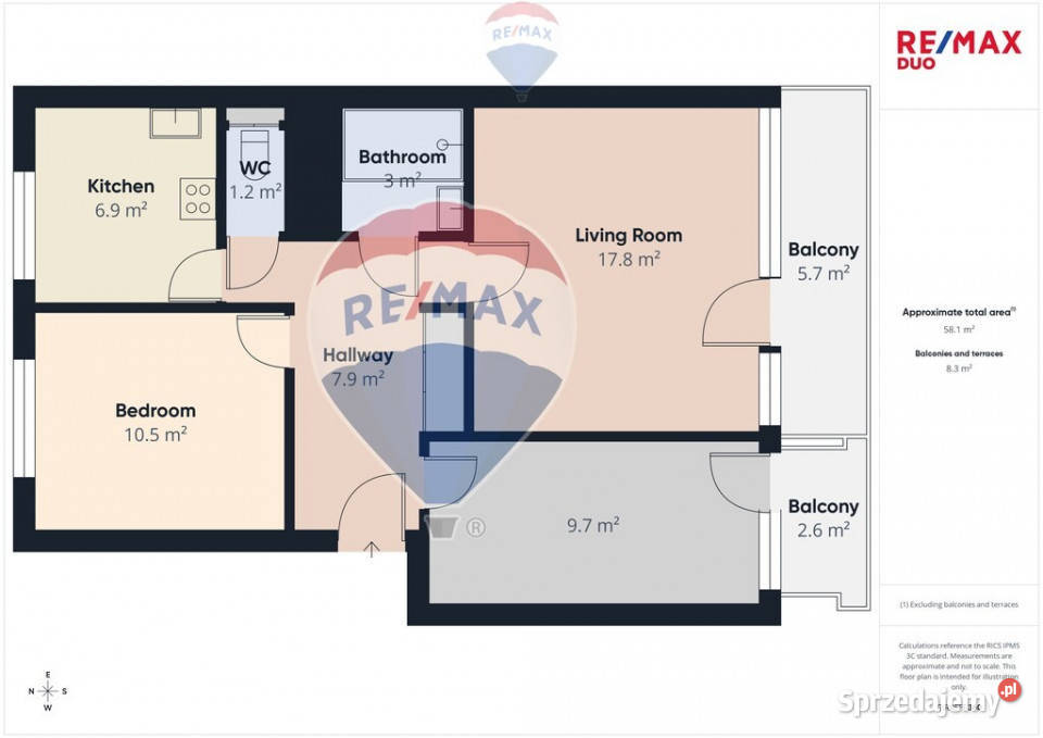 3 pokoje prawie 60m2 bez prowizji Bieżanów Sprzedaż Kraków