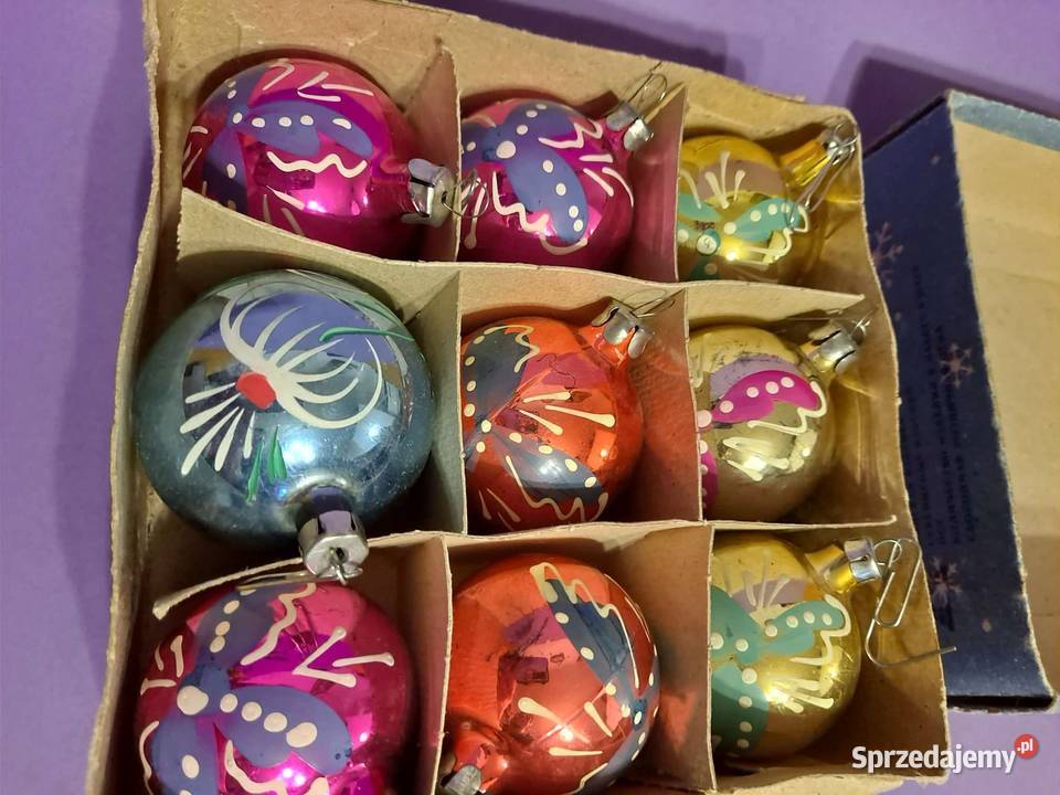 Bombki Bańki PRL vintage 9 sztuk Kraków