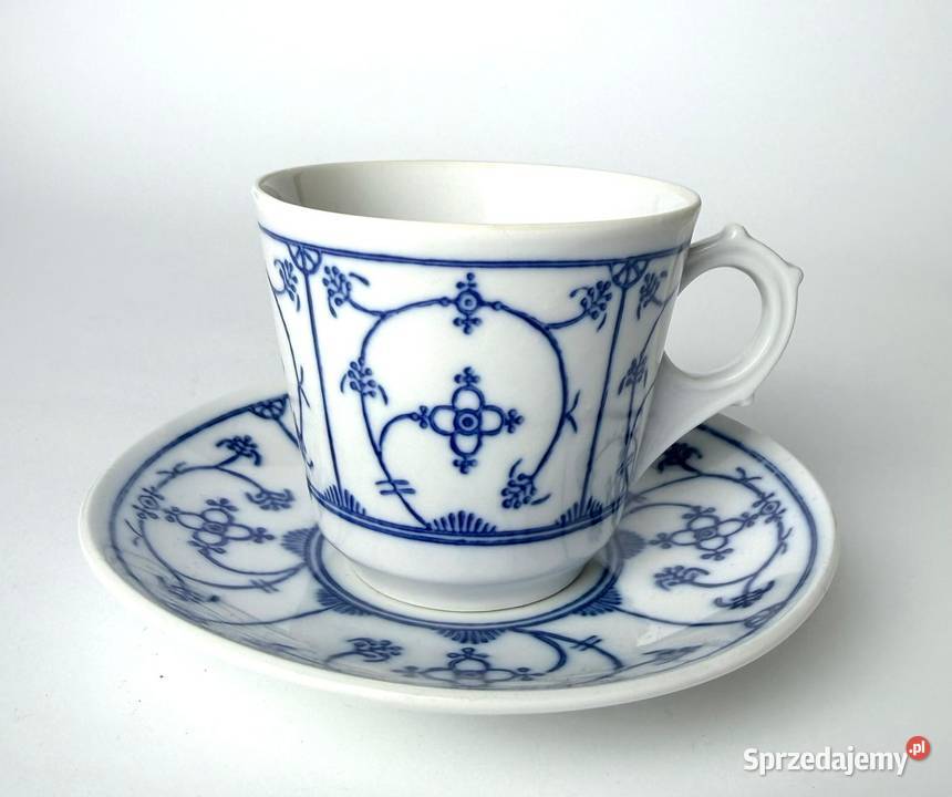 Filiżanka ze spodkiem wzór słomkowy Blau Saks Porcelana i szkło Kraków sprzedam