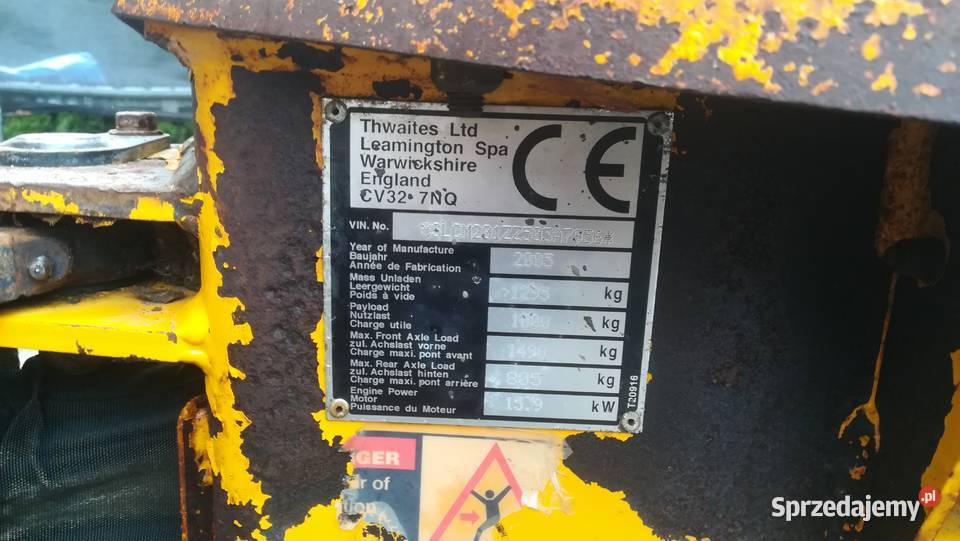 wozidło przegubowe THWAITES BARFORD 1 TON Rok produkcji 2005 podkarpackie Wróblik Królewski sprzedam