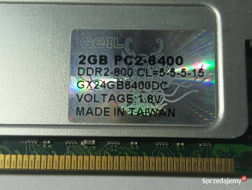 Pamięć RAM GEIL 2x2GB 800Mhz PC26400 CL55515 śląskie Imielin