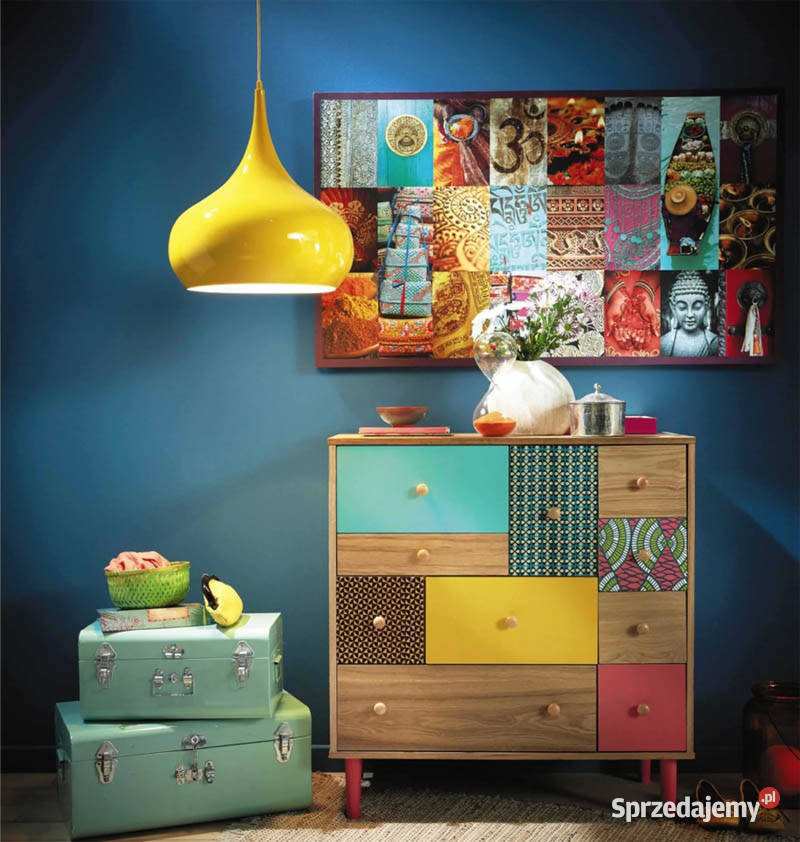 Lampa Metal Pendant Lamp in Yellow Oświetlenie Kielce