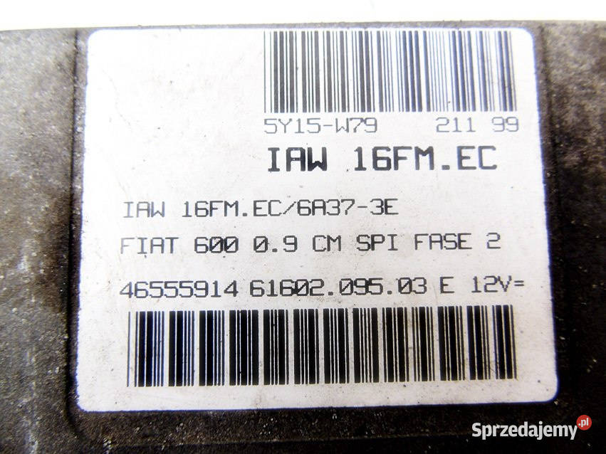 KOMPUTER SILNIKA FIAT SEICENTO 09 900 Czujniki i sterowniki Sosnowiec