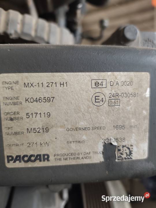 Daf CF xf silnik mx11 271kw ciężarowe Koryta