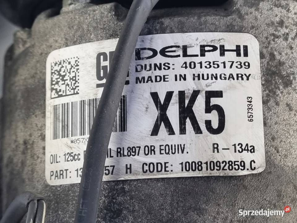 SPRĘŻARKA KLIMATYZACJI pompa 13377057 XK5 Opel osobowe
