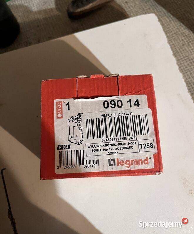 WYŁĄCZNIK RÓŻNICOWOPRĄDOWY P 304 4P 80A 30MA TYP Wyszogród