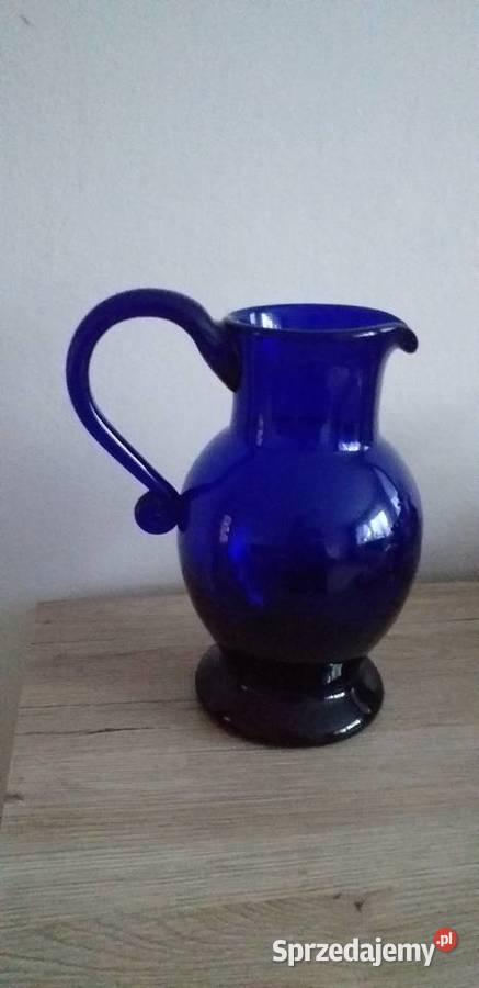Kobaltowy dzbanek z czasów prl Przedbórz
