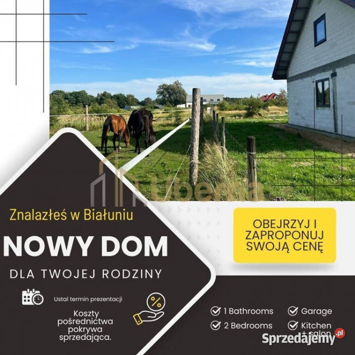 Mały dom w Białuniu na dużej działce Białuń
