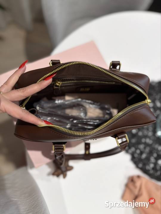 Torebka damska Miu Miu Arcadie bag brązowa skóra