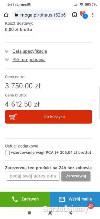 Nowa Waga Ohaus T52P60BL 60 do 1gr niedziela małopolskie Tarnów