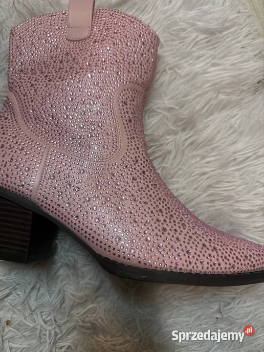 40 Asos Design Różowe bogato zdobione botki Kraków
