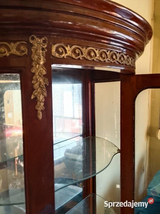 Witryna stylizowana okucia brąz