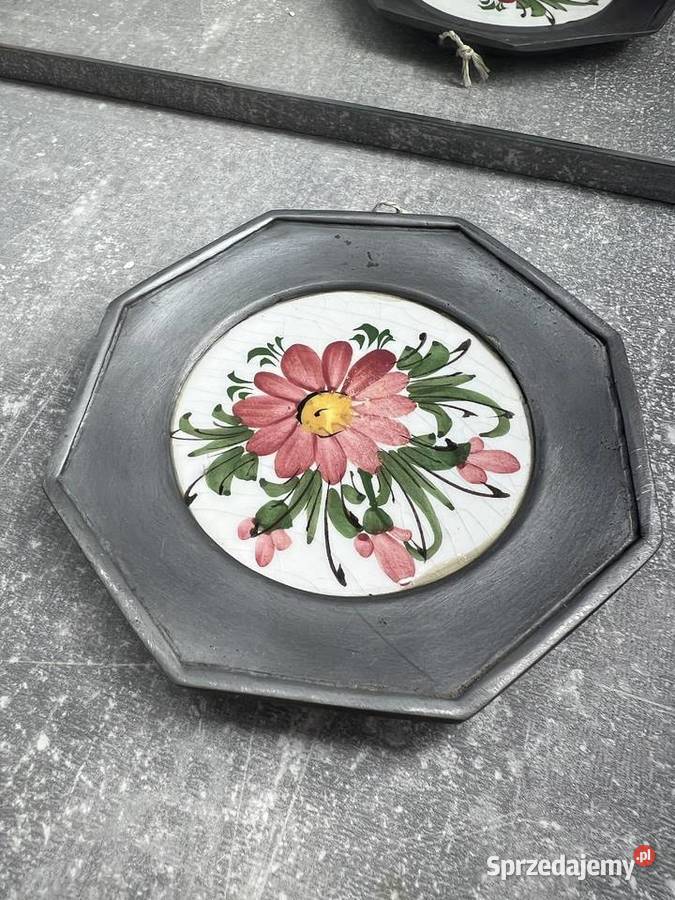 Talerz ozdobny ozdoba do powieszenia z kwiatem Jasło