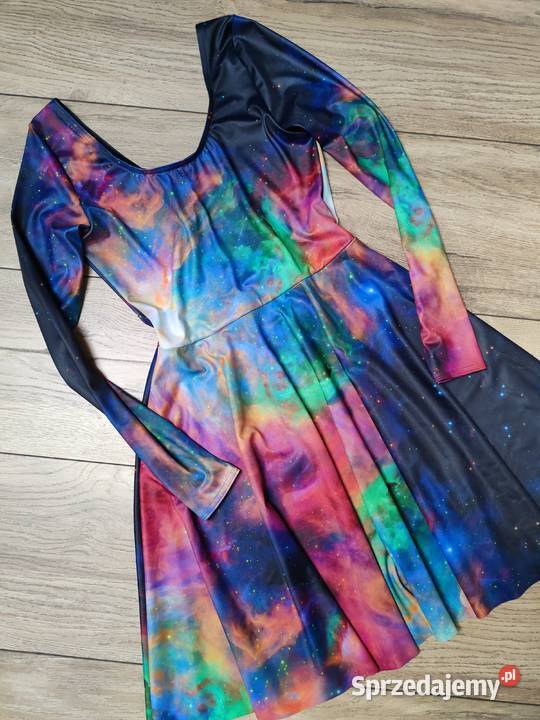 GALAXY RAINBOW LONG SLEEVE Black Milk Sukienka różowy Jasło sprzedam