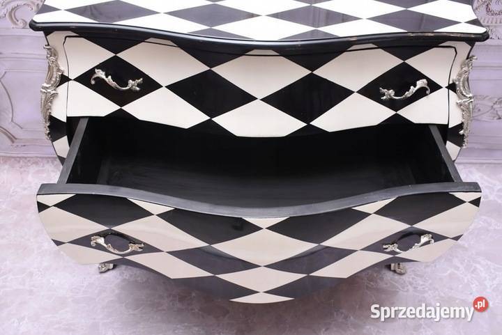 Królewska Biało Czarna Komoda Vintage Szafa Kraków