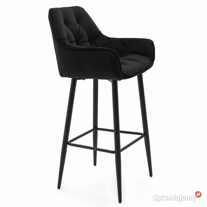 Czarny Hoker Tapicerowany Siena Wysyłka 24H