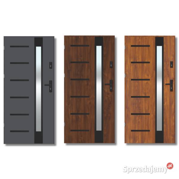 NOWE DRZWI THERMO MODENA NERO CIEPŁE WZMACNIANE Drzwi zewnętrzne