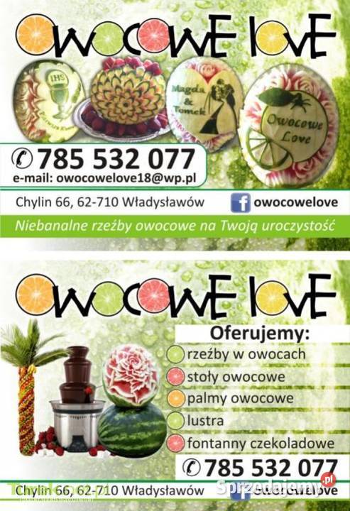 stół owocowy fontanna czekolady Śluby, wesela, przyjęcia wielkopolskie Władysławów