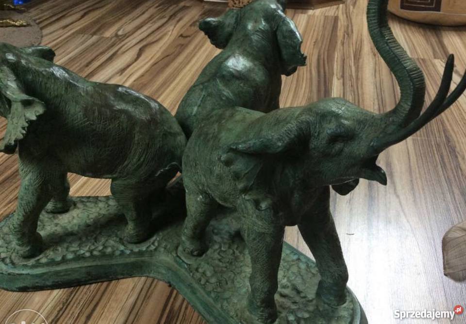 Stolik kawowy stół lawa z brązu 3 słonie Bystrzyca Kłodzka