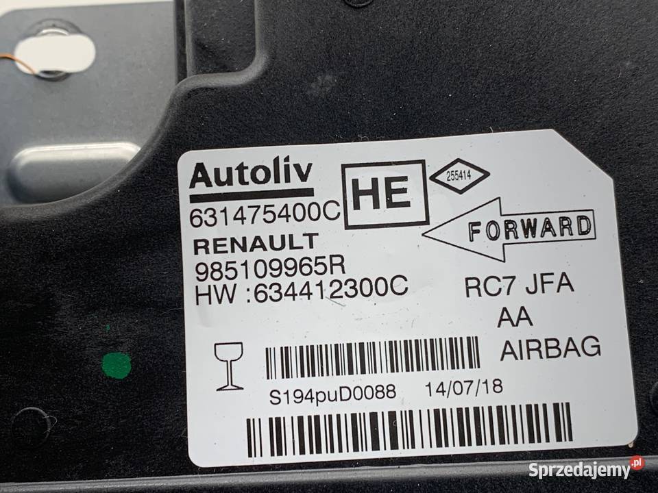 SENSOR AIRBAG RENAULT GRAND SCENIC IV 985109965R