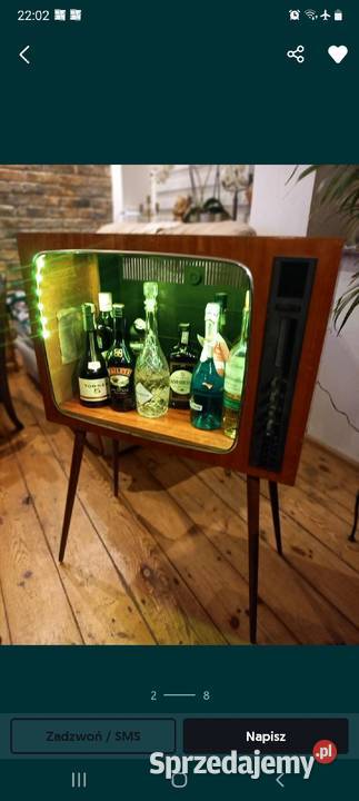 Barek retro tv led vintage fornir Pozostałe Gdańsk