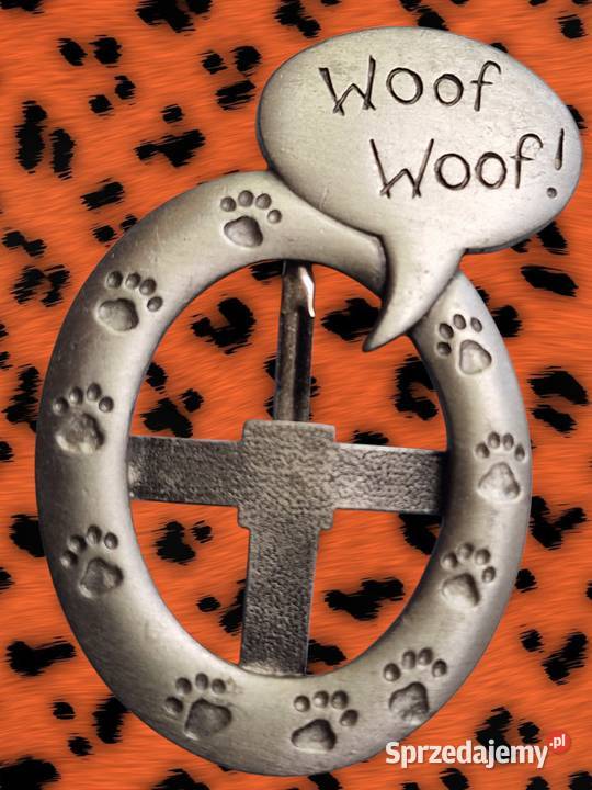 VINTAGE BROSZKA RAMKA NA ZDJĘCIE PSIE ŁAPKI WOOF Broszki Częstochowa sprzedam