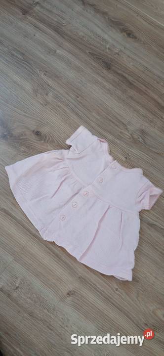 Sukienka pudrowy róż 03 mies haftowane kwiatki kujawsko-pomorskie Grudziądz sprzedam