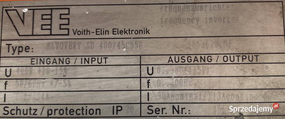 falownik 45kW 400V kujawsko-pomorskie Pigża sprzedam