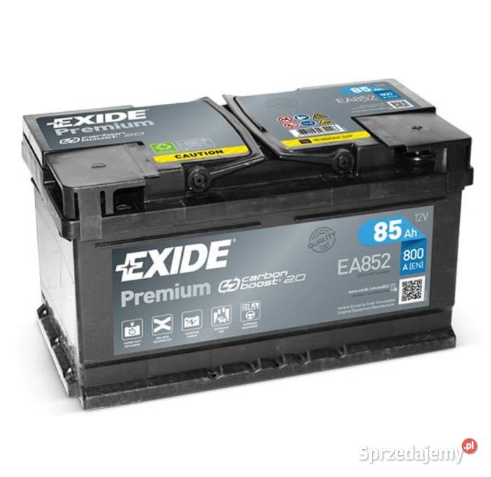 Akumulator 85Ah 800A Exide Premium EA852 Prawy osobowe Kościerzyna