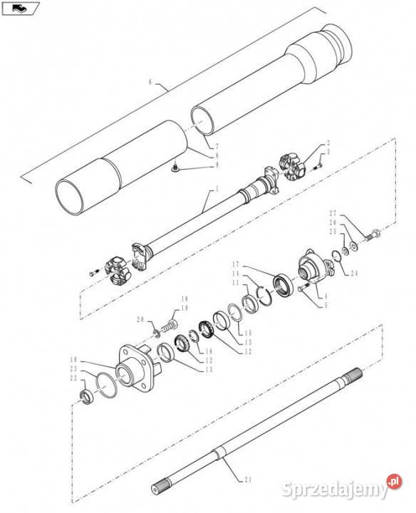 Holland T6090 T6070 Wałek napędowy 87699644 Jastrzębniki