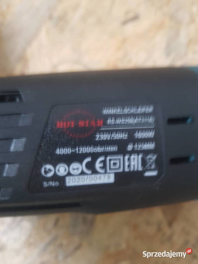 SZLIFIERKA KĄTOWA Z REGULACJĄ OBROTÓW 1600 wat Głogowa