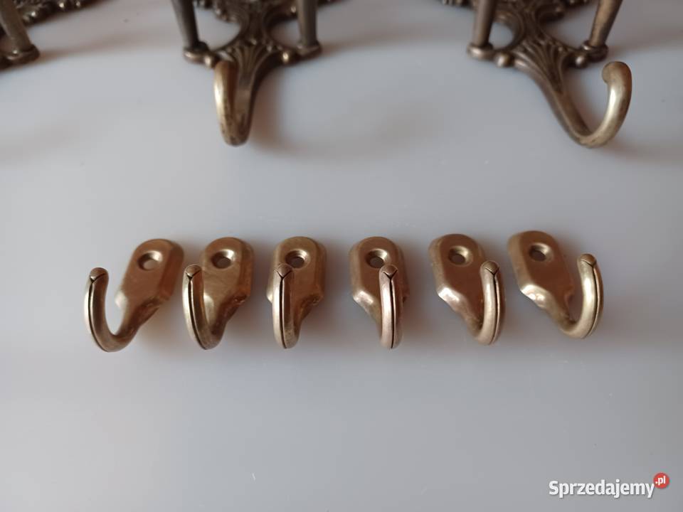 Komplet sześciu wieszaczków Mosiądz wielkopolskie
