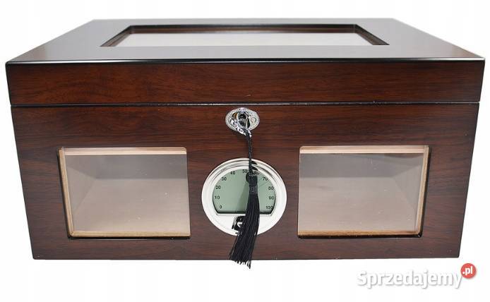 Humidor z Cedru i Szklaną Pokrywą Brązowy Ostrowy nad Okszą