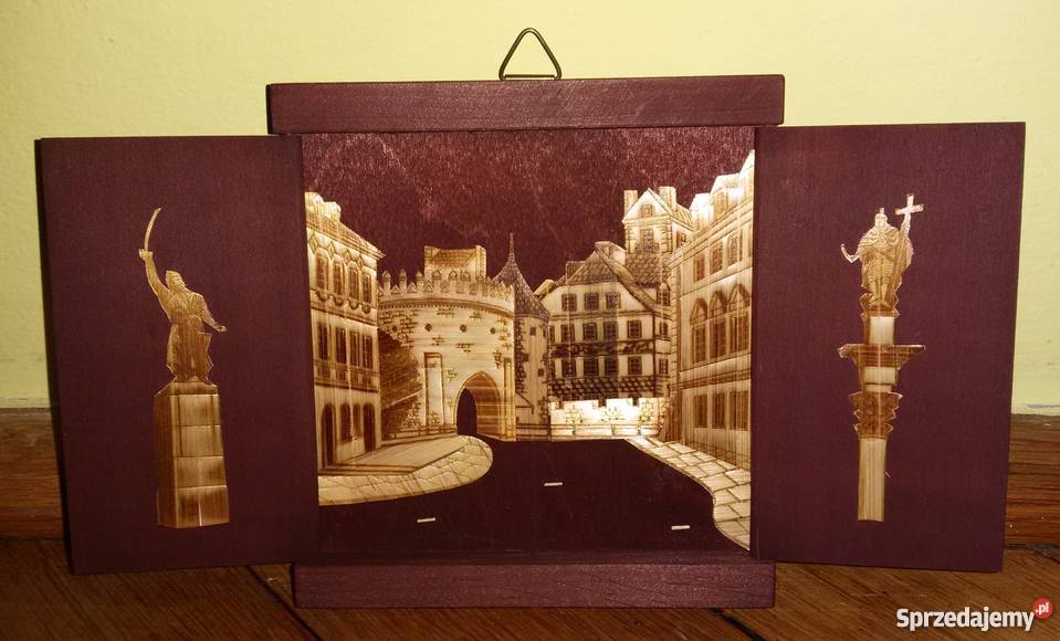 Obrazek tryptyk WARSZAWSKA STARÓWKA mały i ładny Warszawa